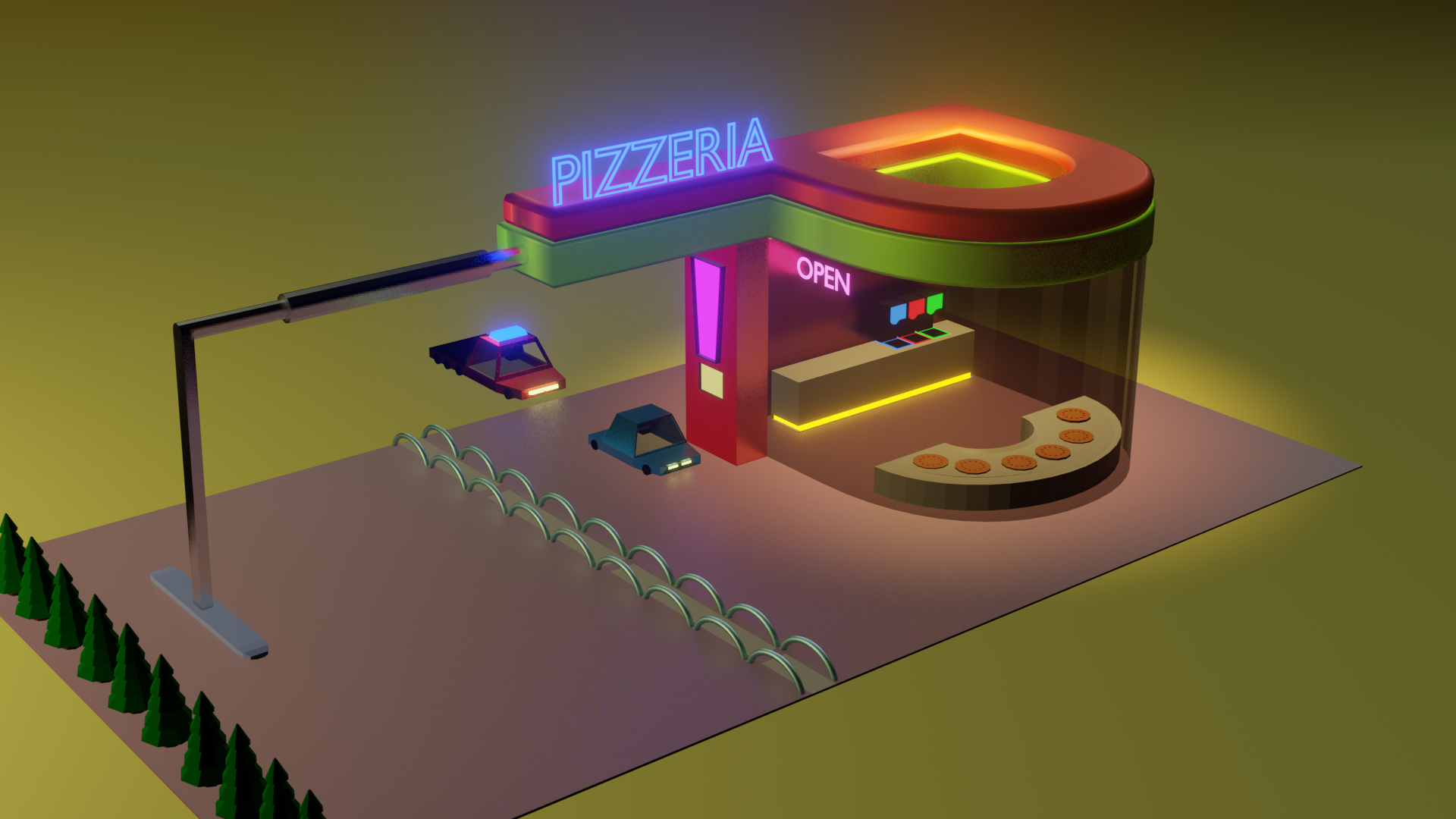 Low Poly Pizza Shop preview image 1